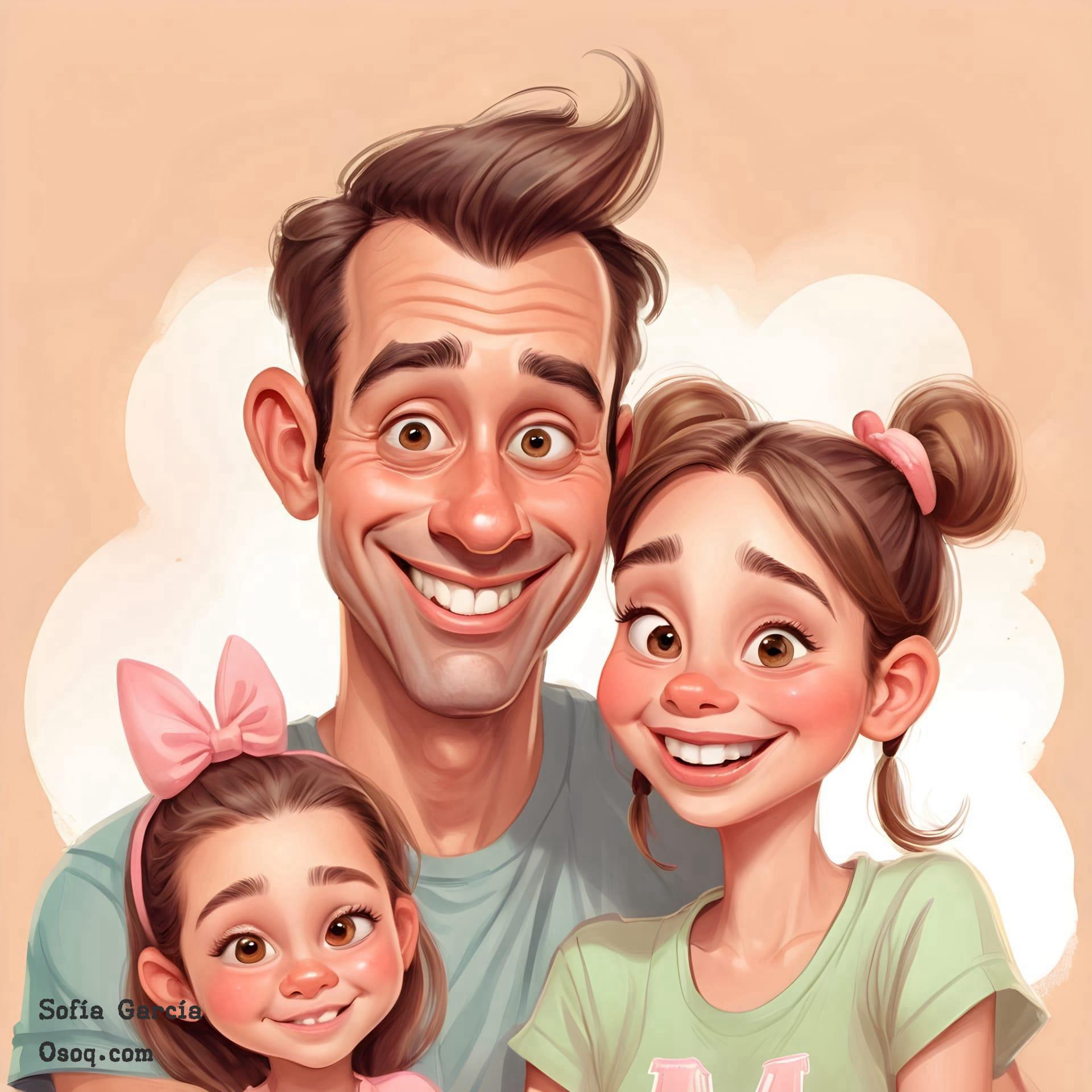 Cartoon father and daughter 13