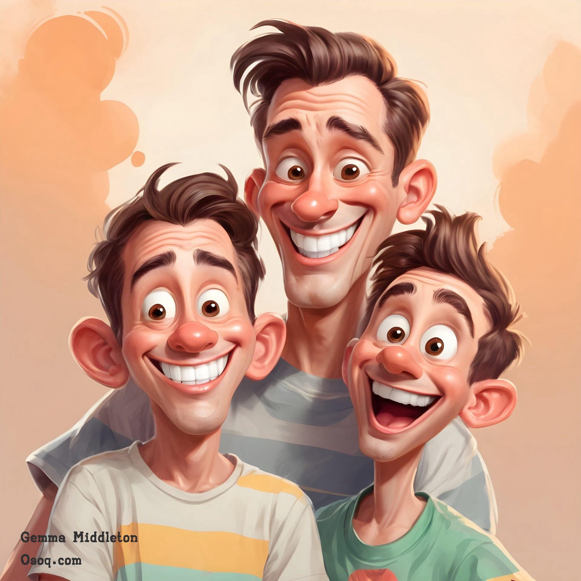 Cartoon father and son 01