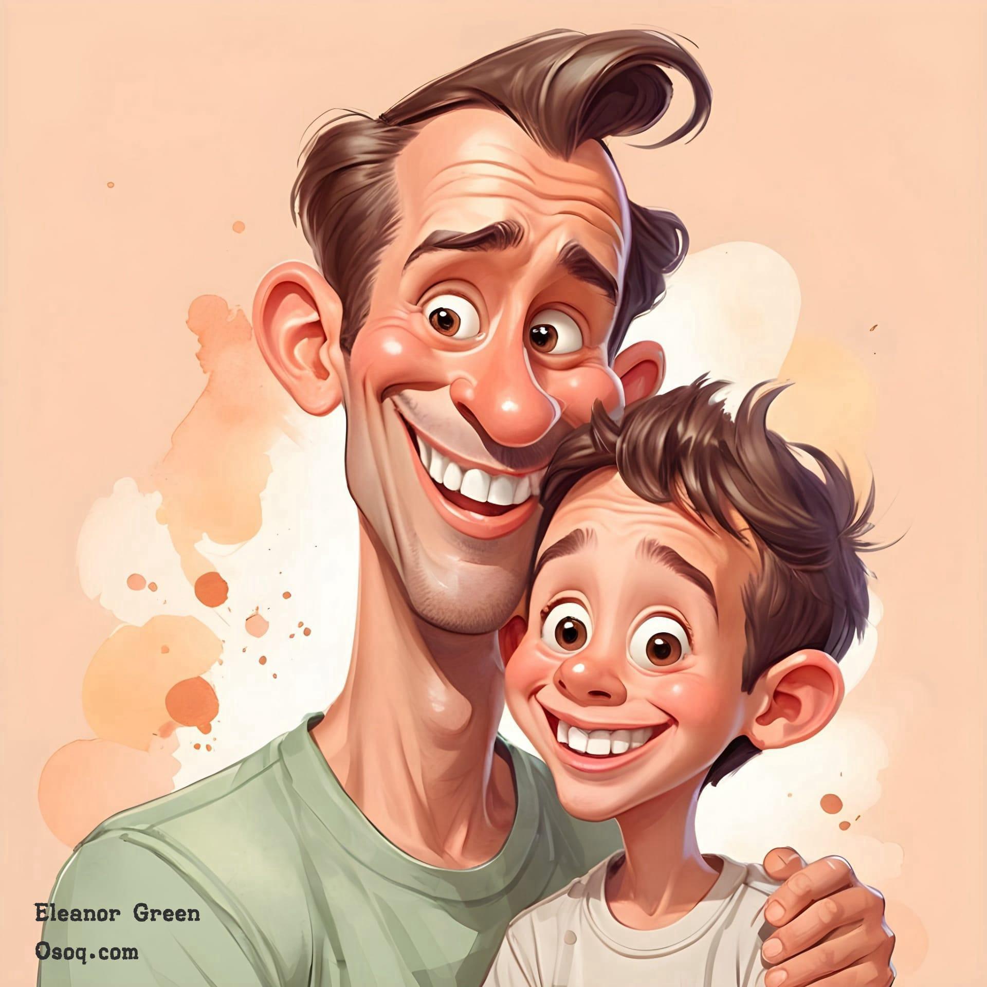 Cartoon father and son 04