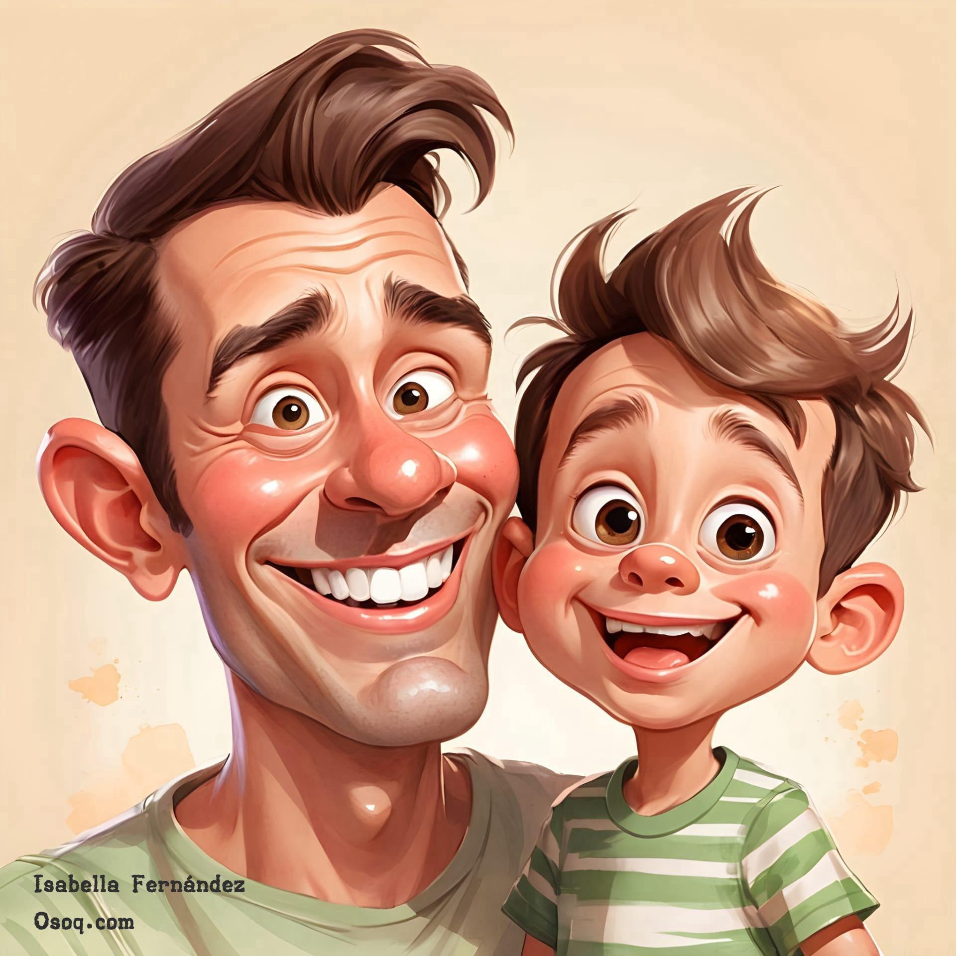 Cartoon father and son 07