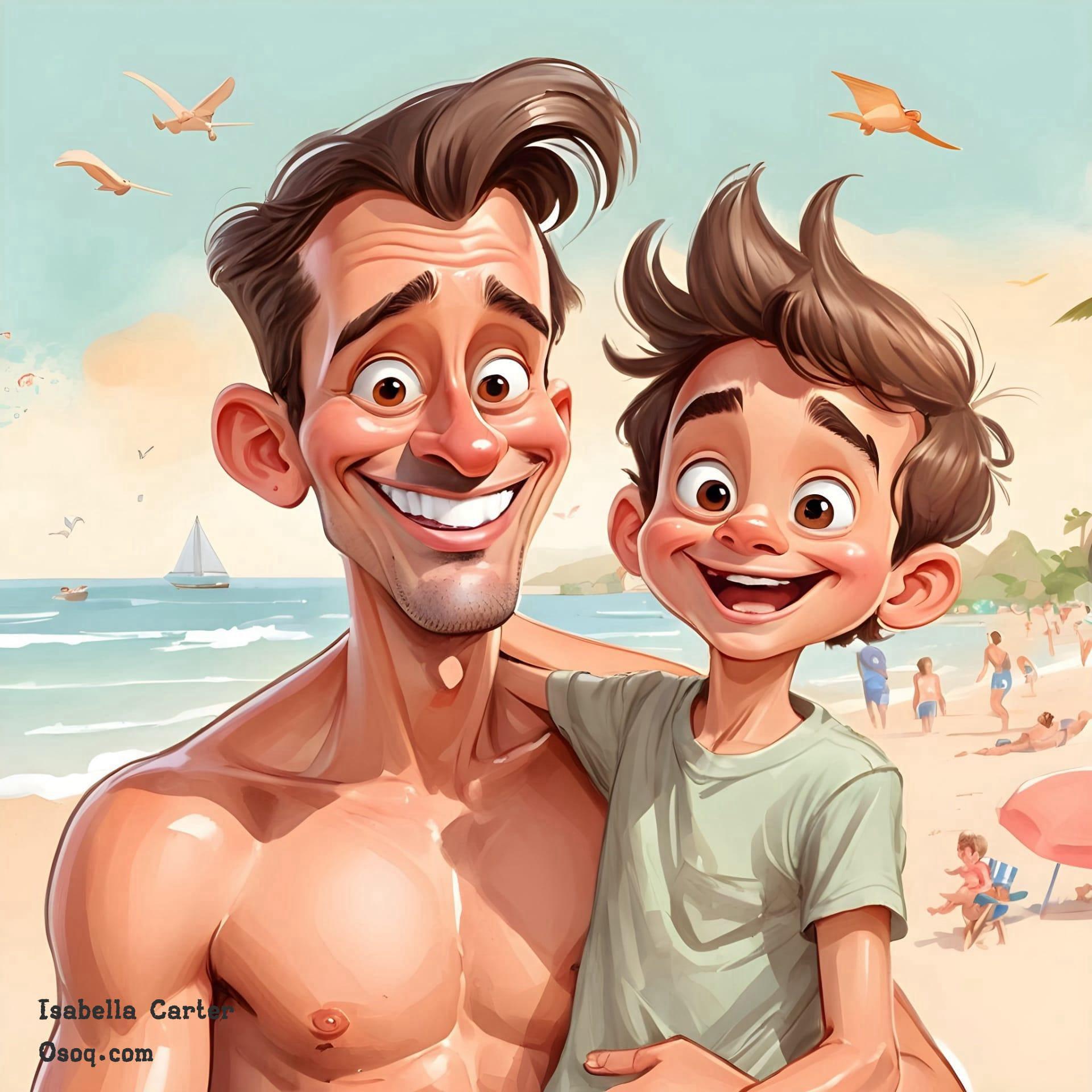 Cartoon father and son 10
