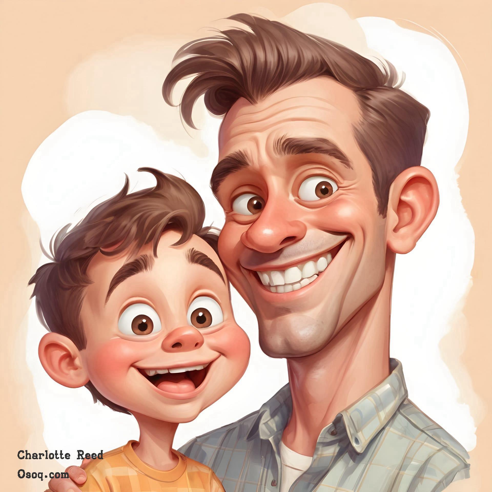 Cartoon father and son 11