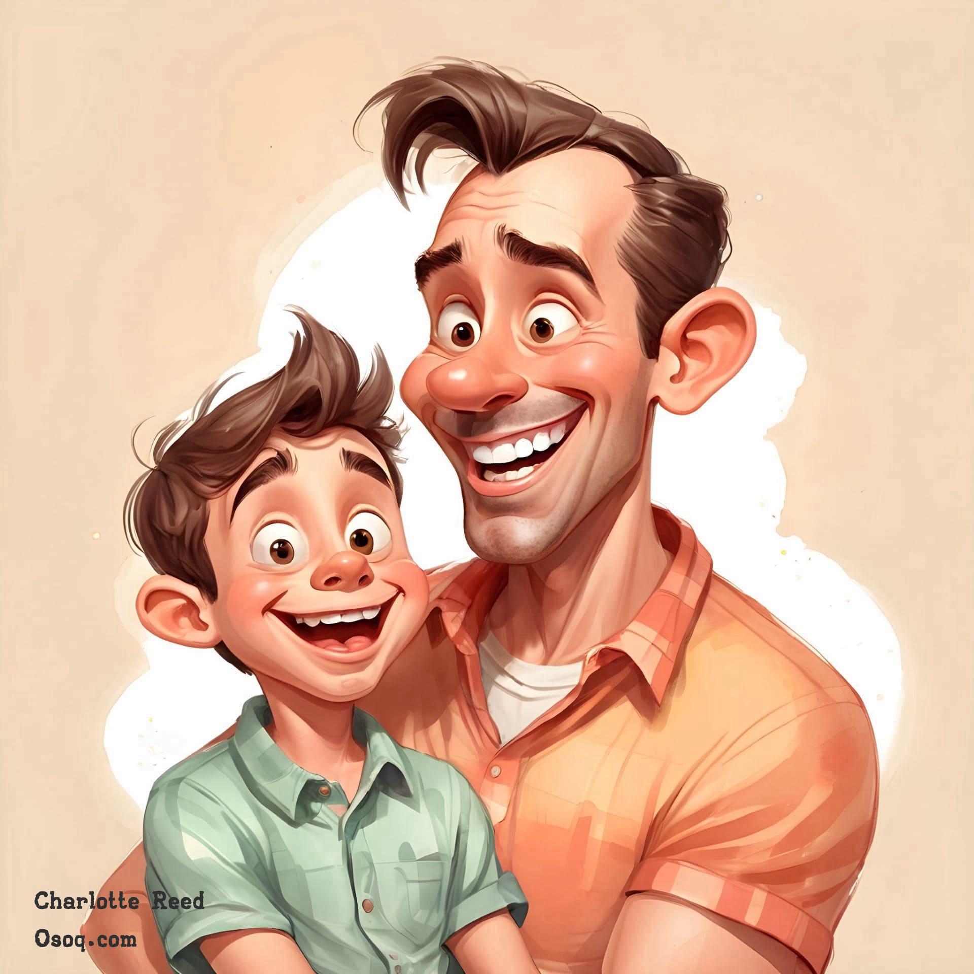 Cartoon father and son 12