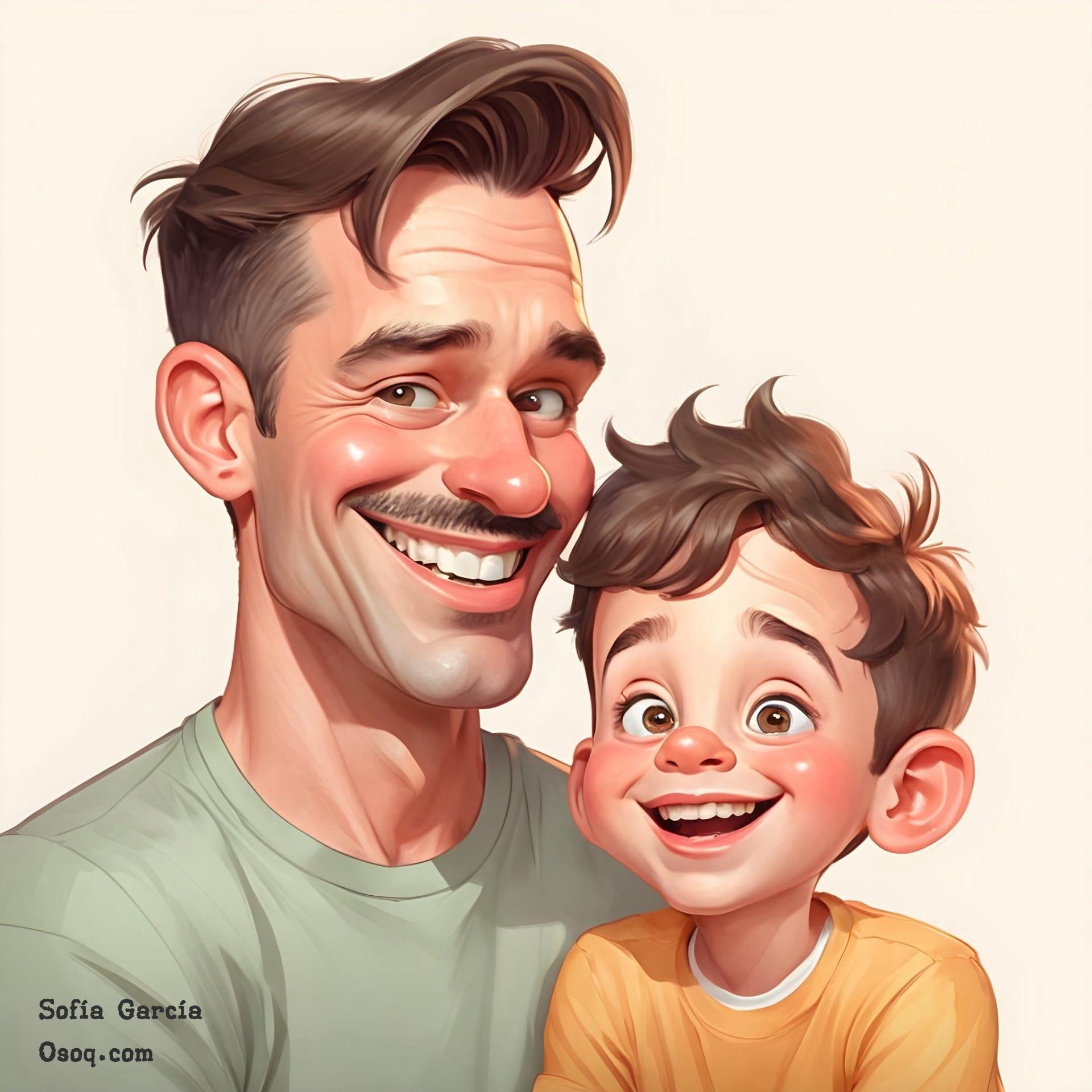 Cartoon father and son 13