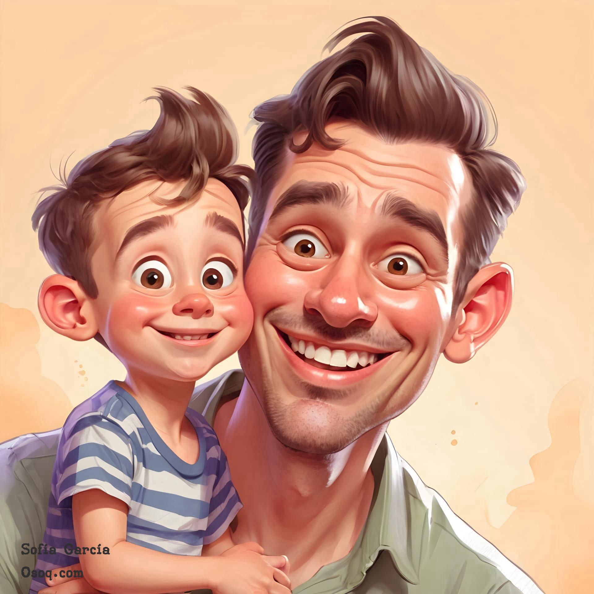 Cartoon father and son 14