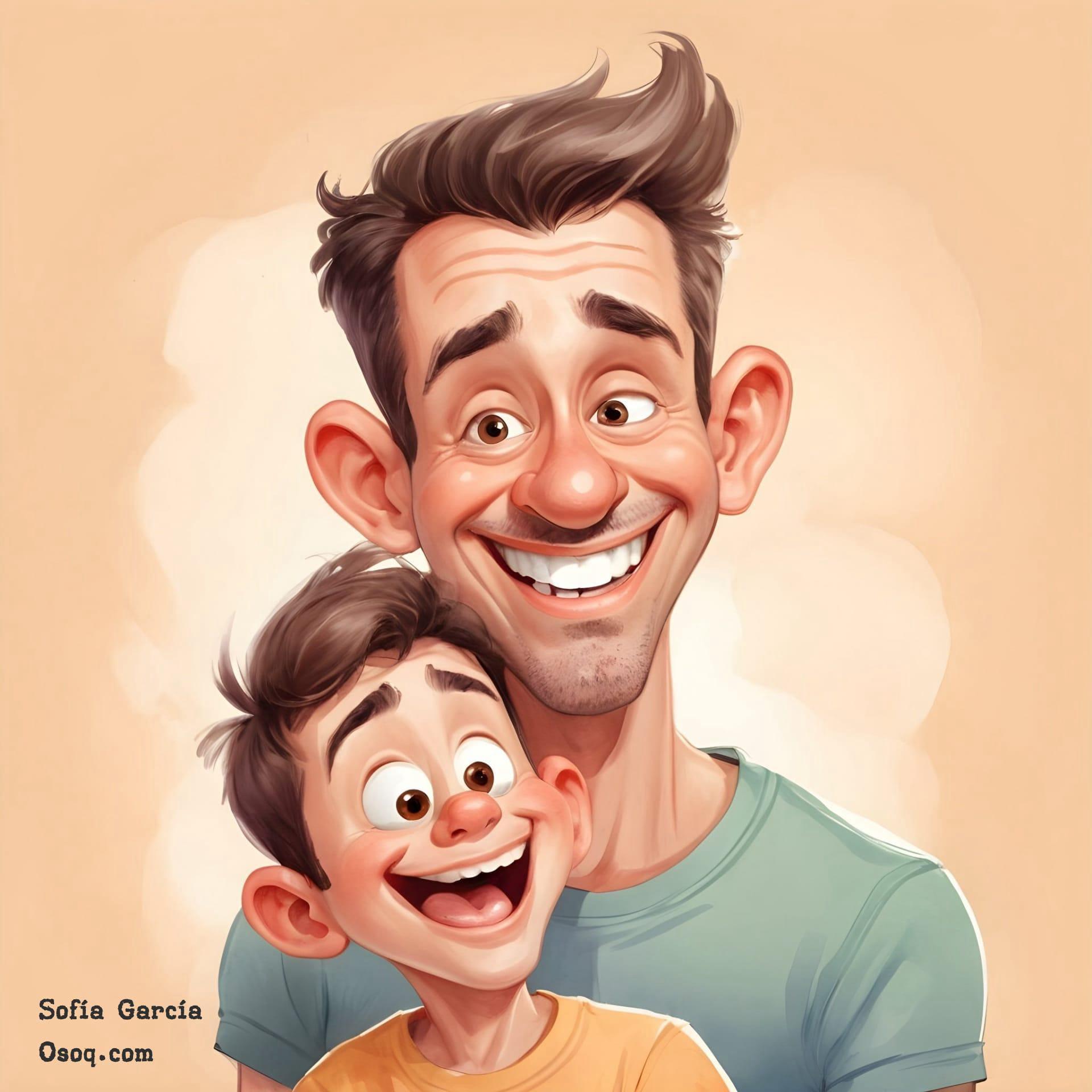 Cartoon father and son 15