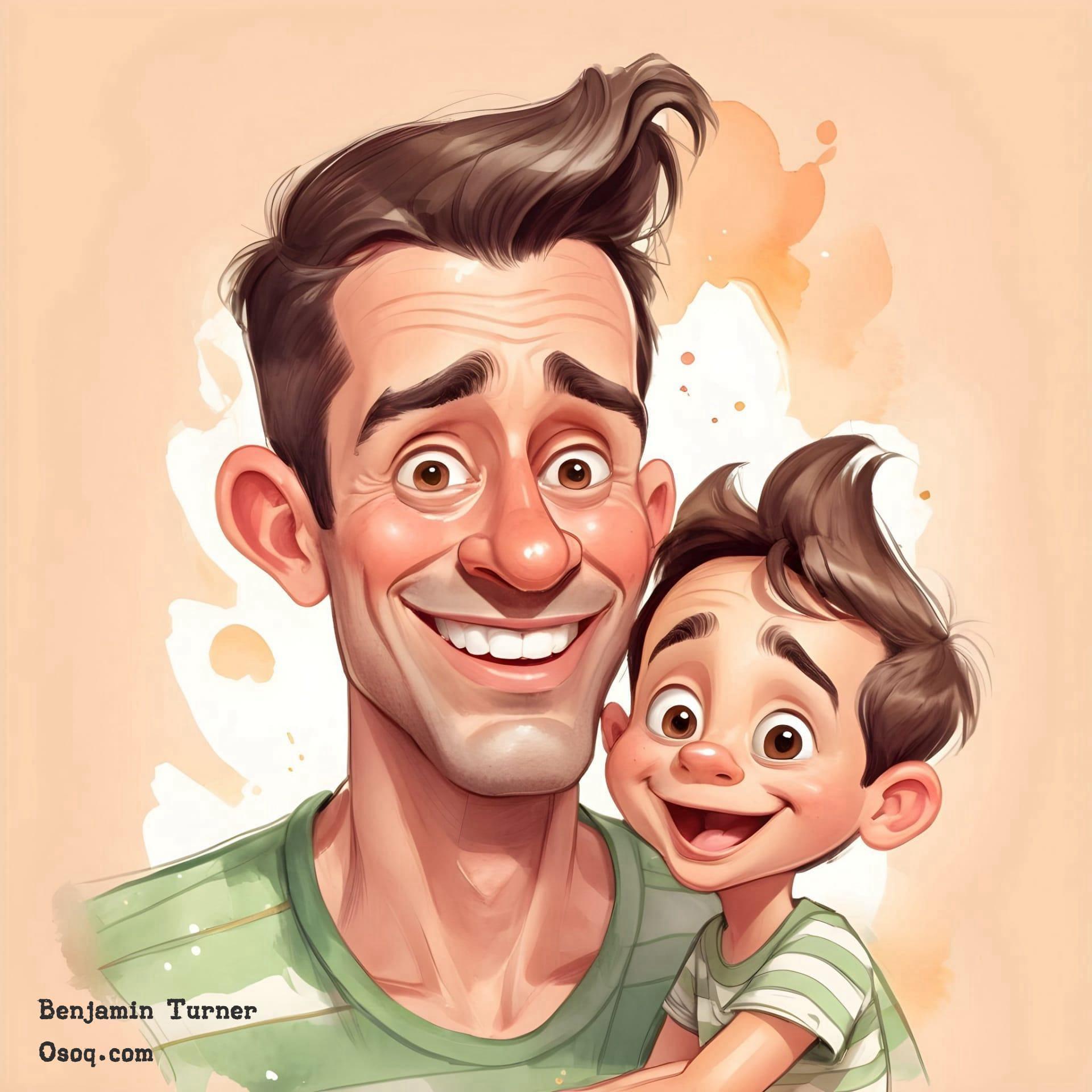 Cartoon father and son 16