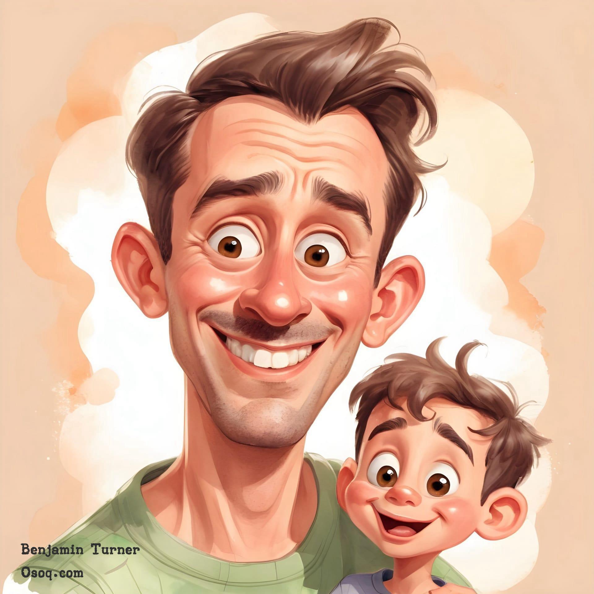Cartoon father and son 17