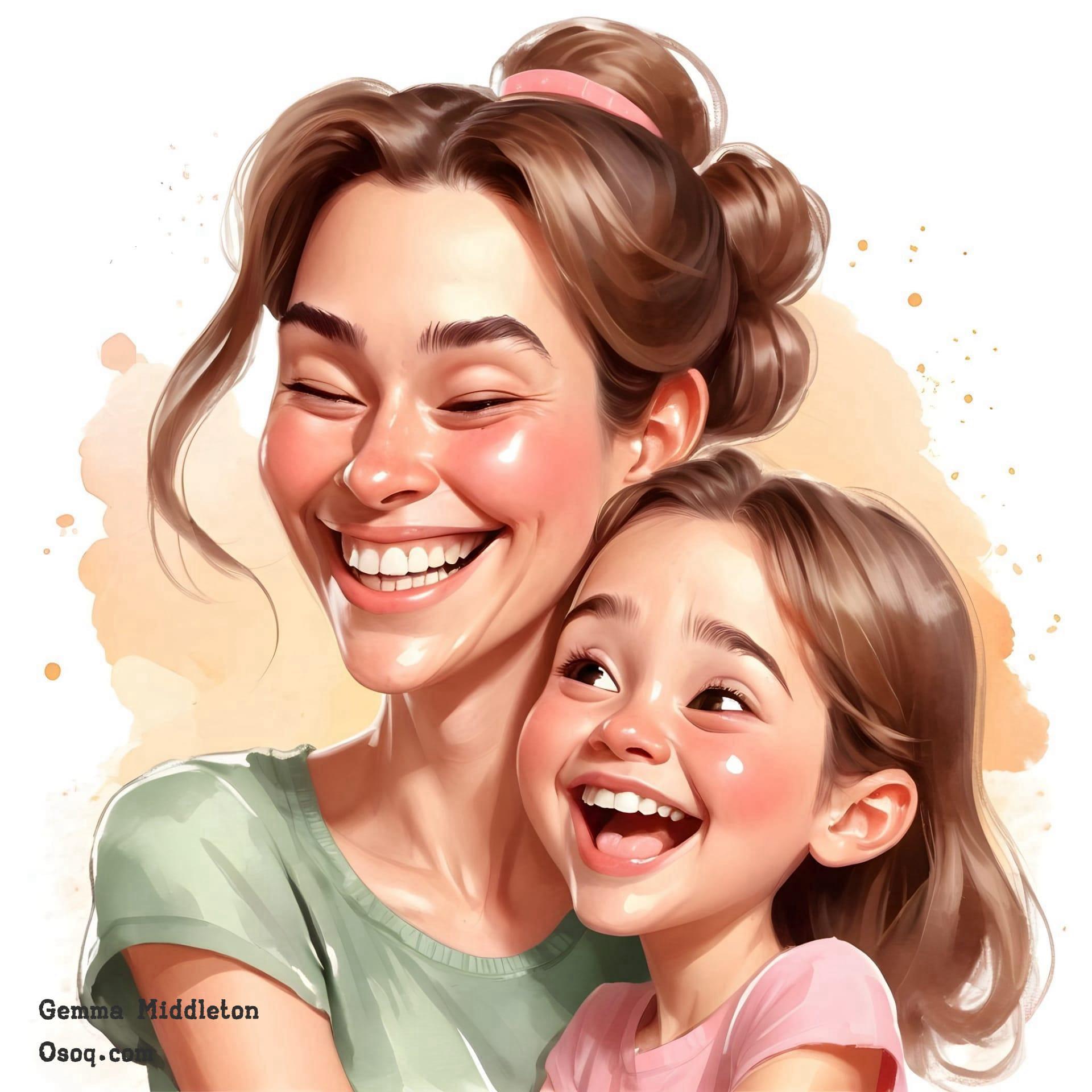 Mother and daughter cartoon 01
