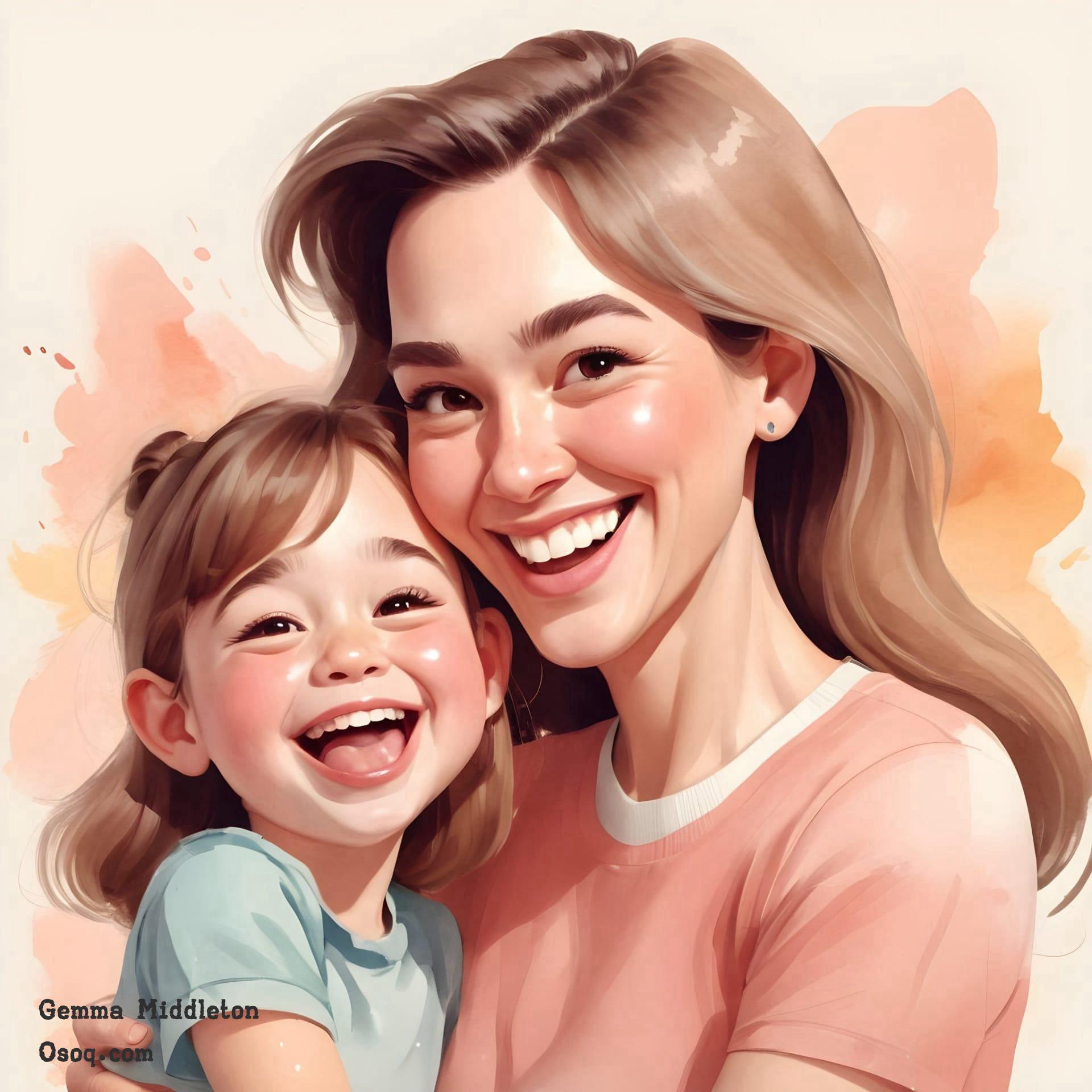 Mother and daughter cartoon 02