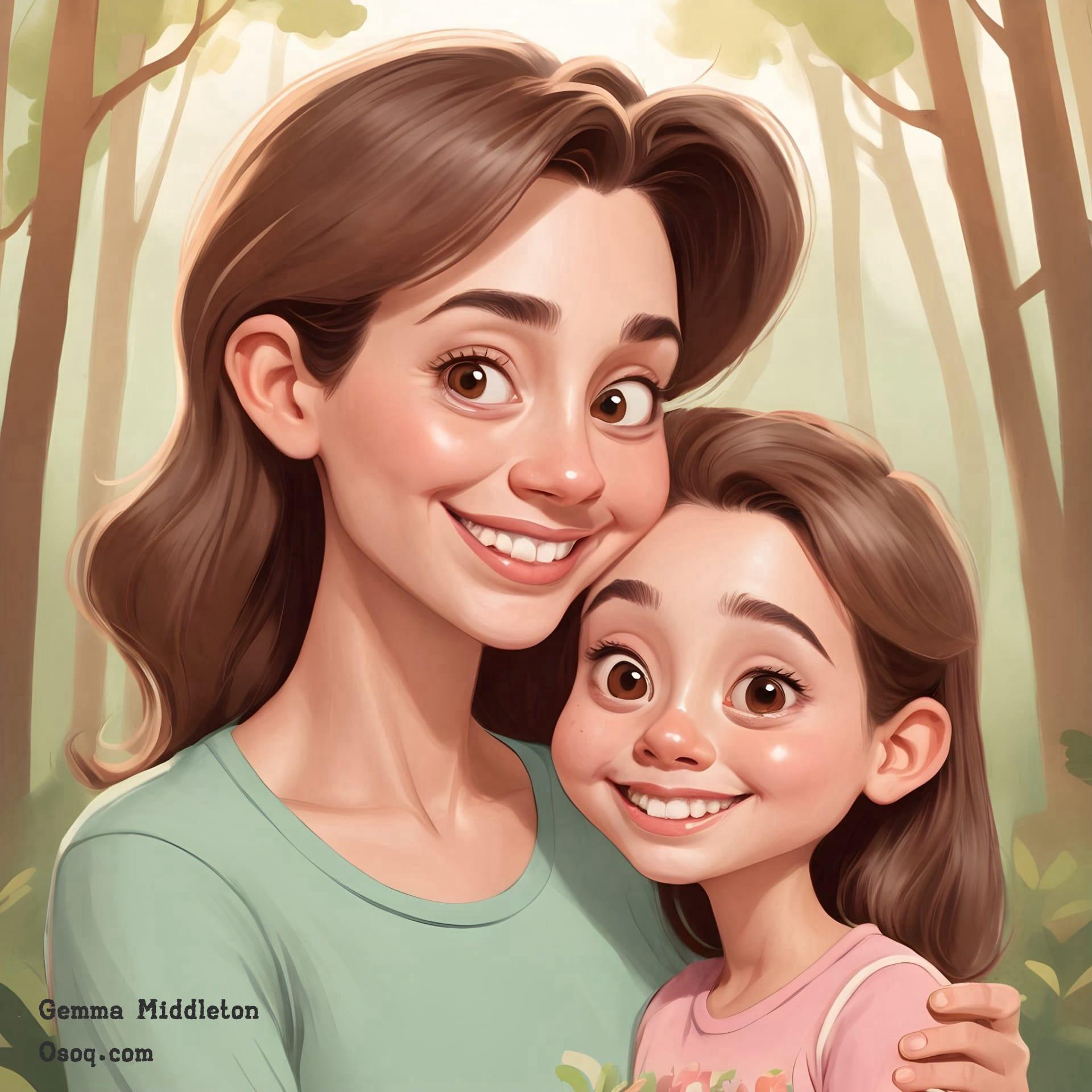 Mother and daughter cartoon 03