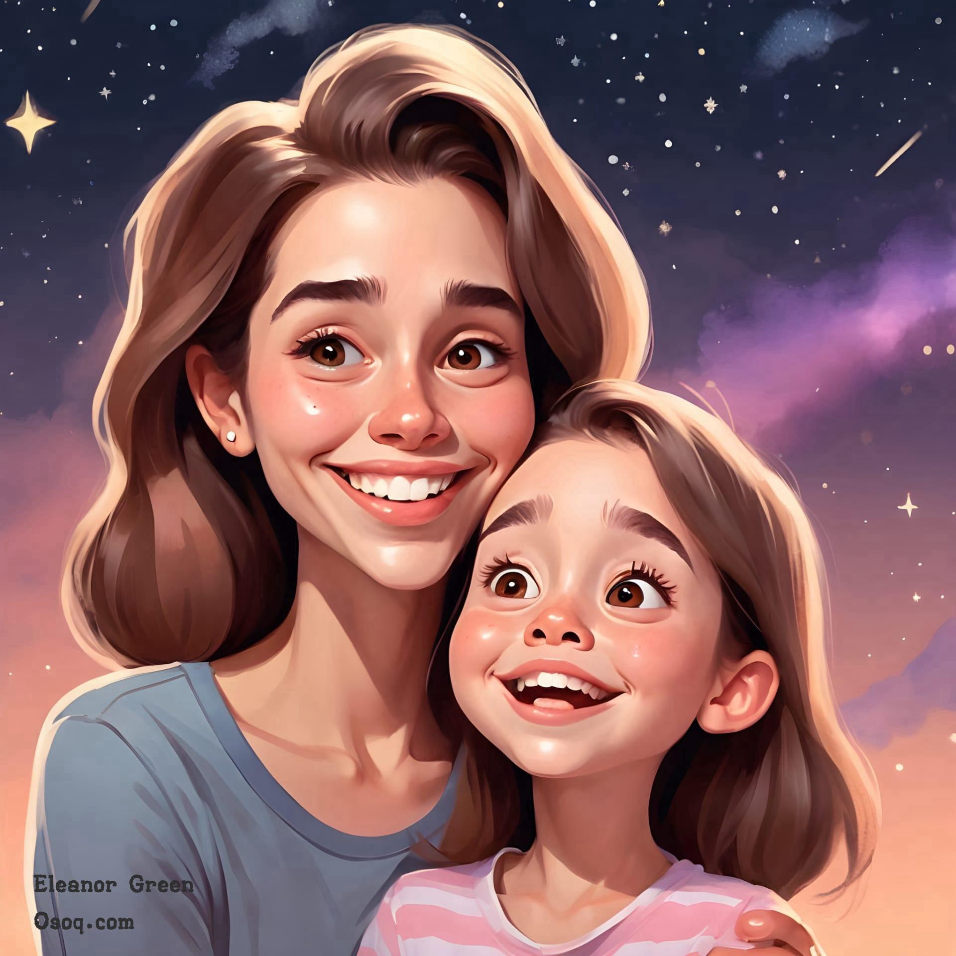 Mother and daughter cartoon 04