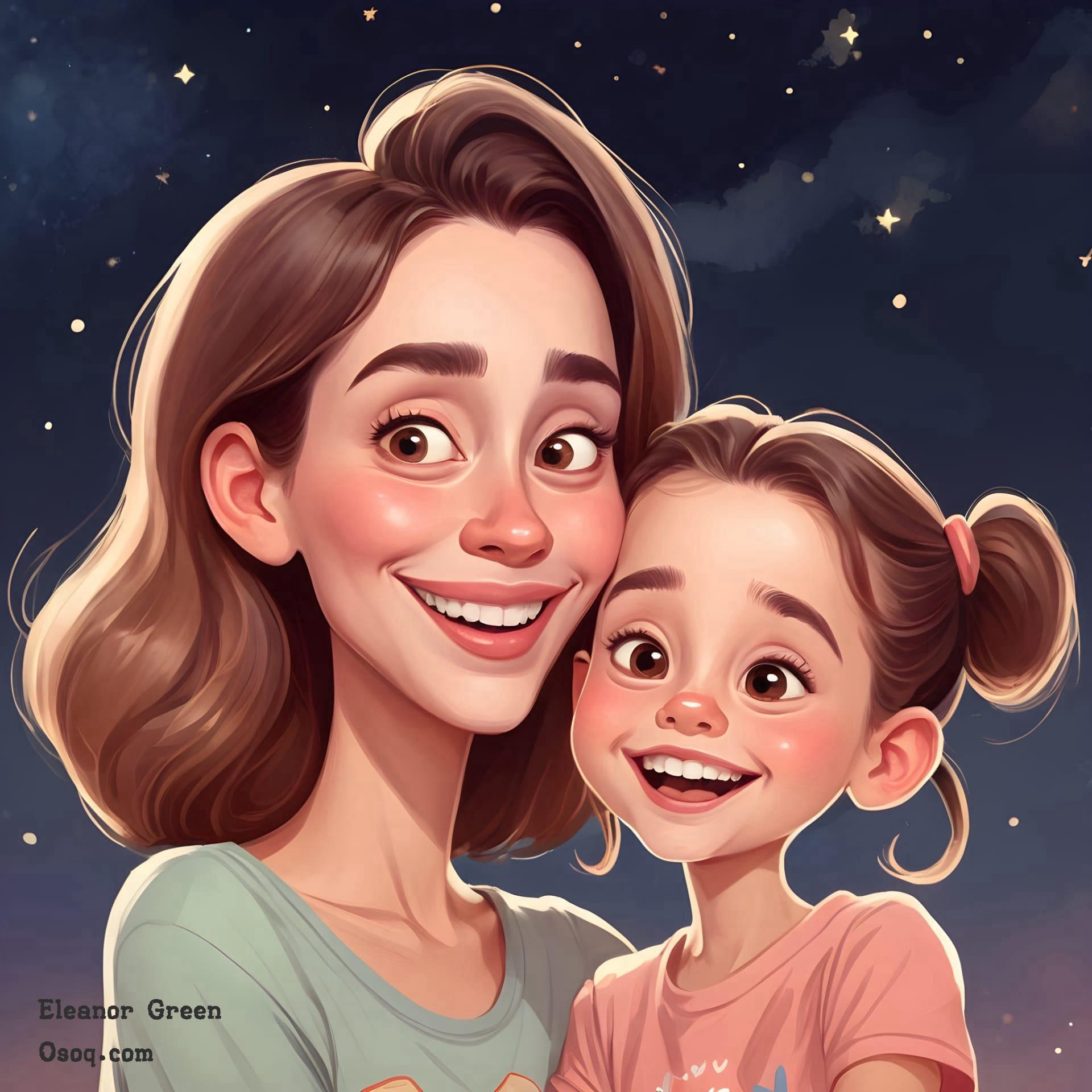 Mother and daughter cartoon 05