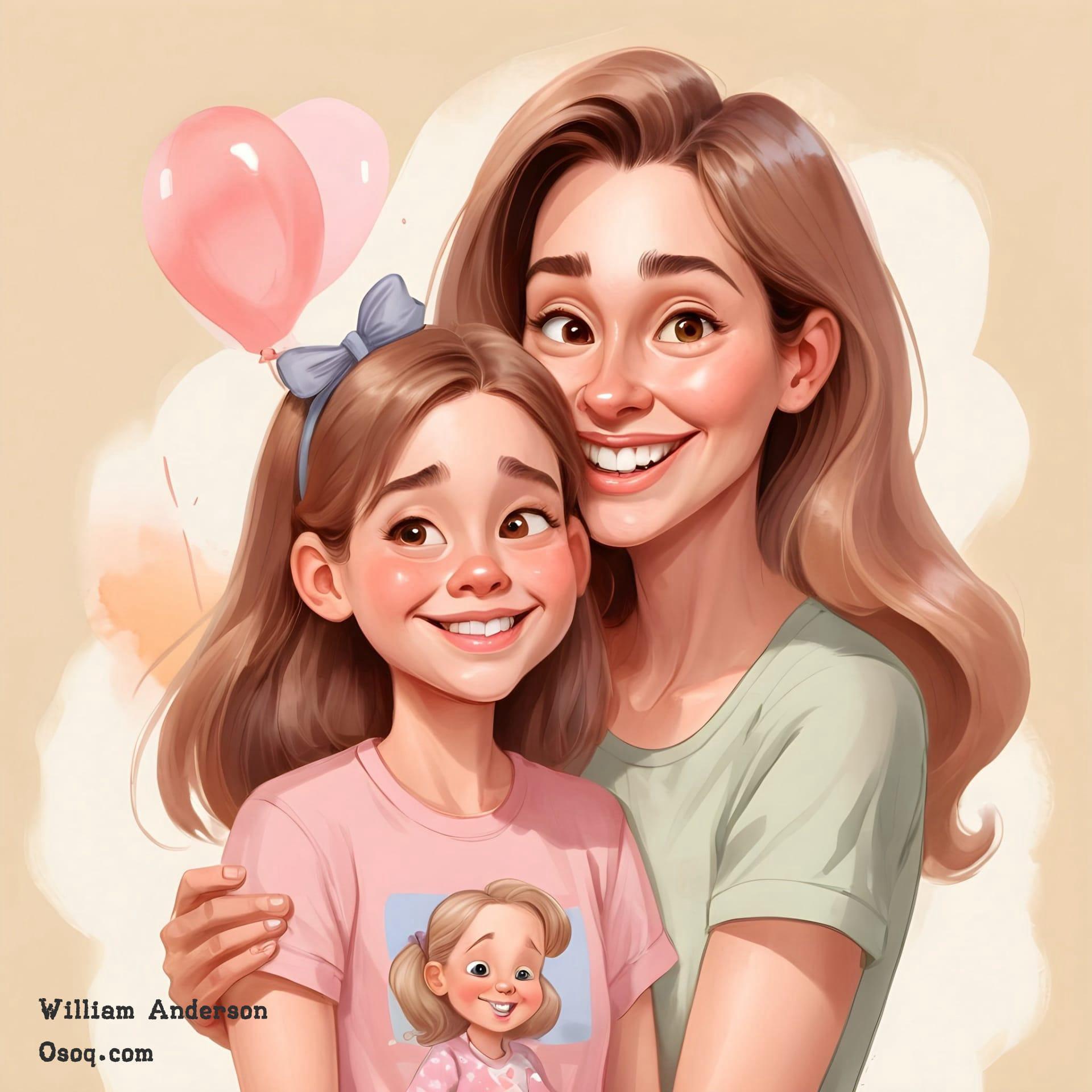 Mother and daughter cartoon 08