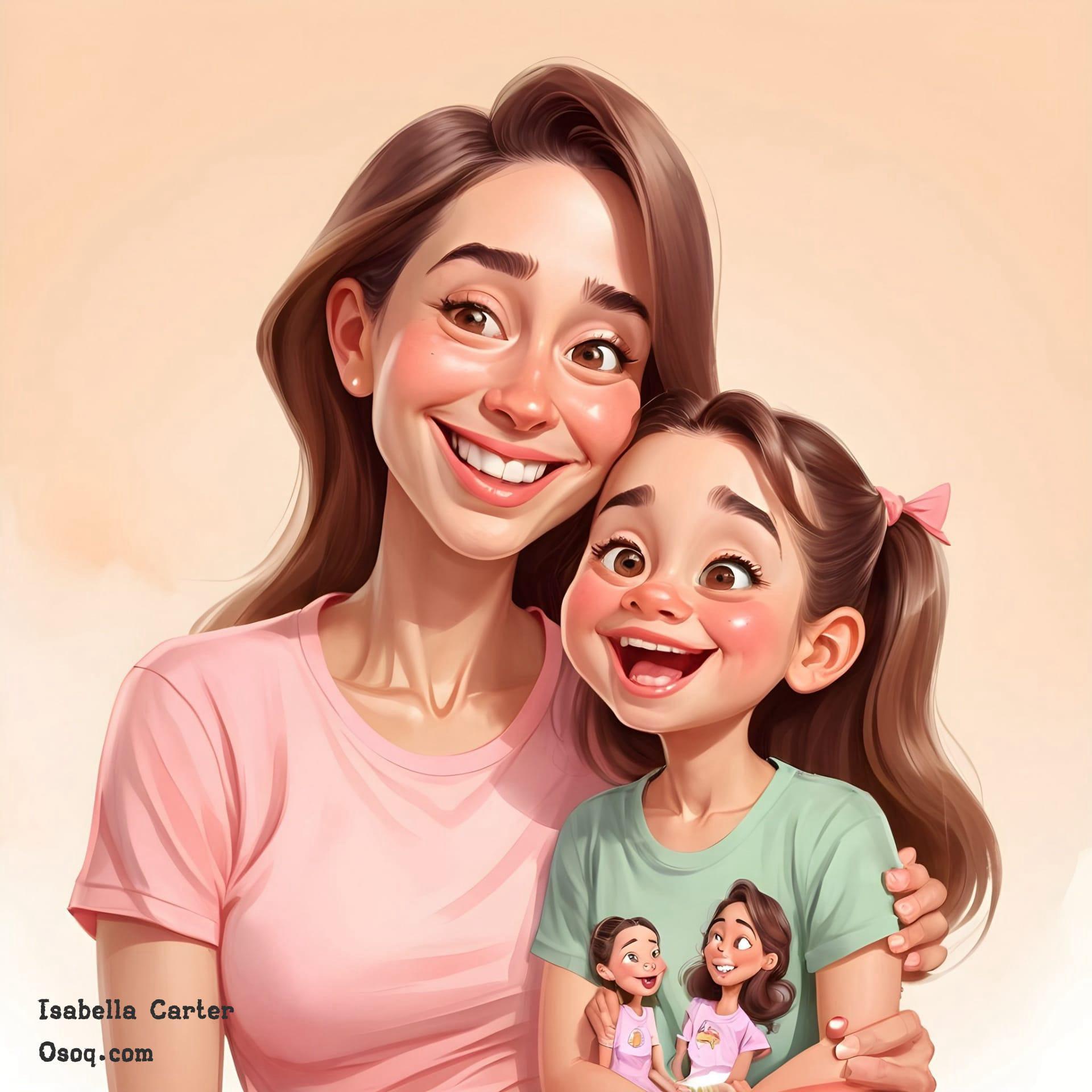 Mother and daughter cartoon 09