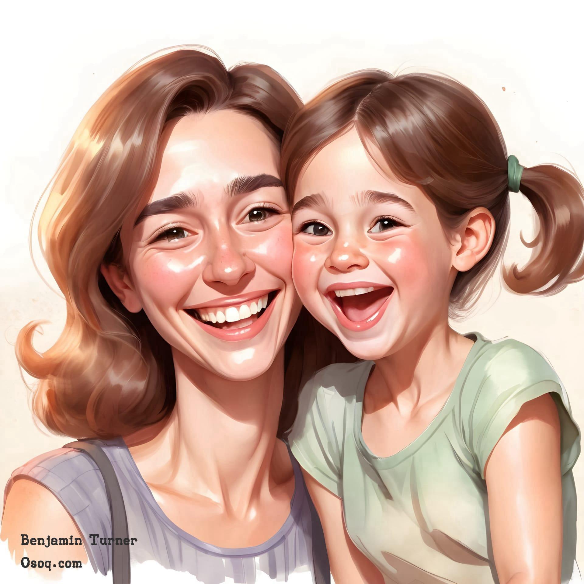 Mother and daughter cartoon 17