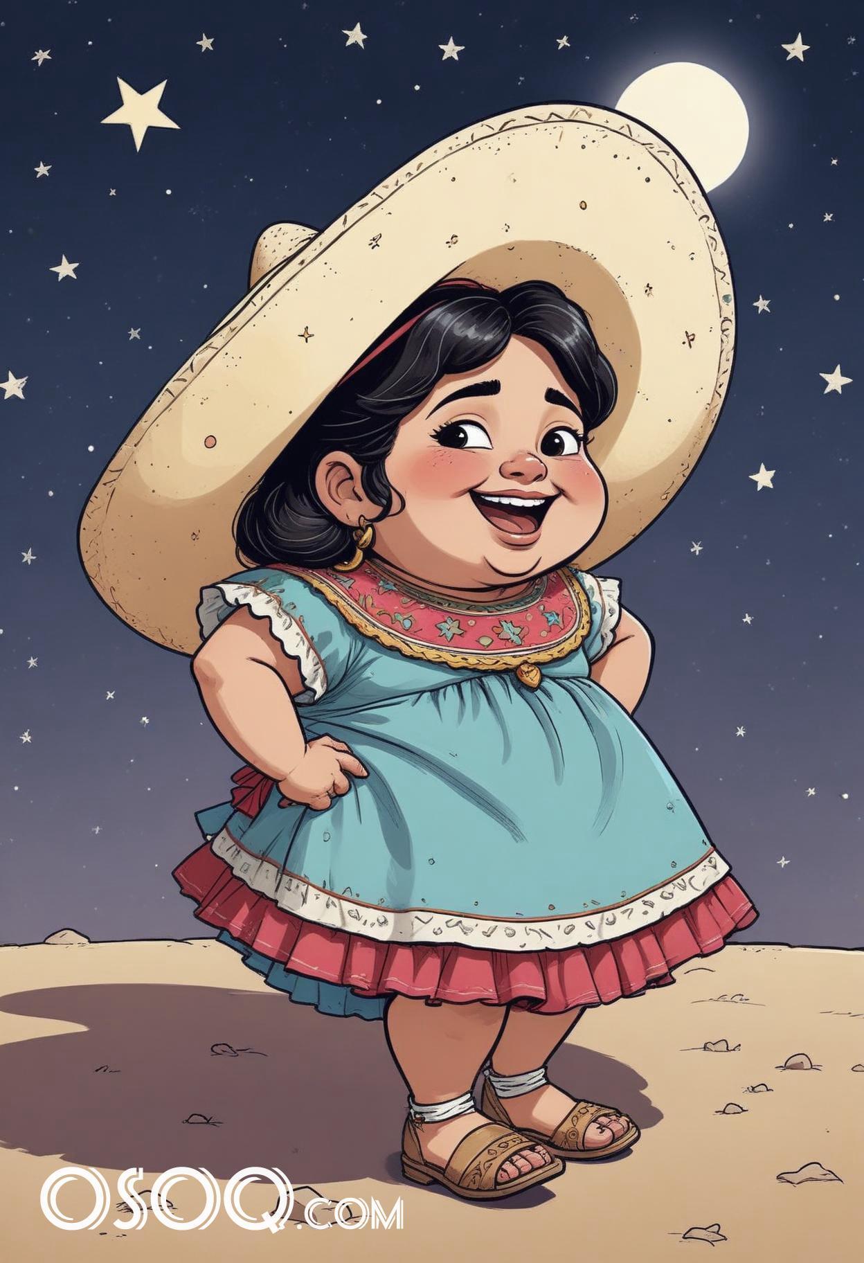 Cute mexican kid cartoon caricature drawing 08