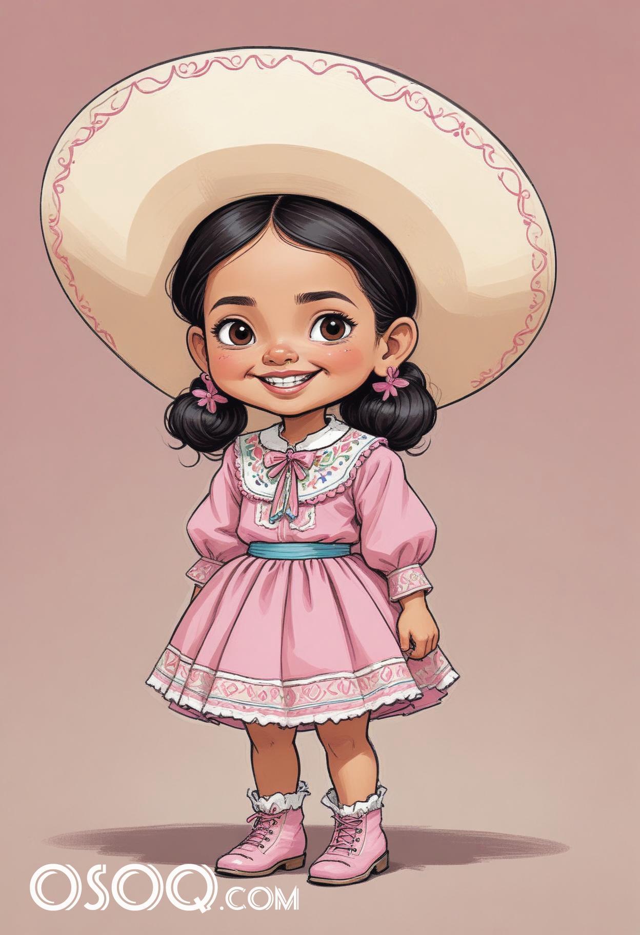 Mexican cartoon sombrerohat caricature drawing 17