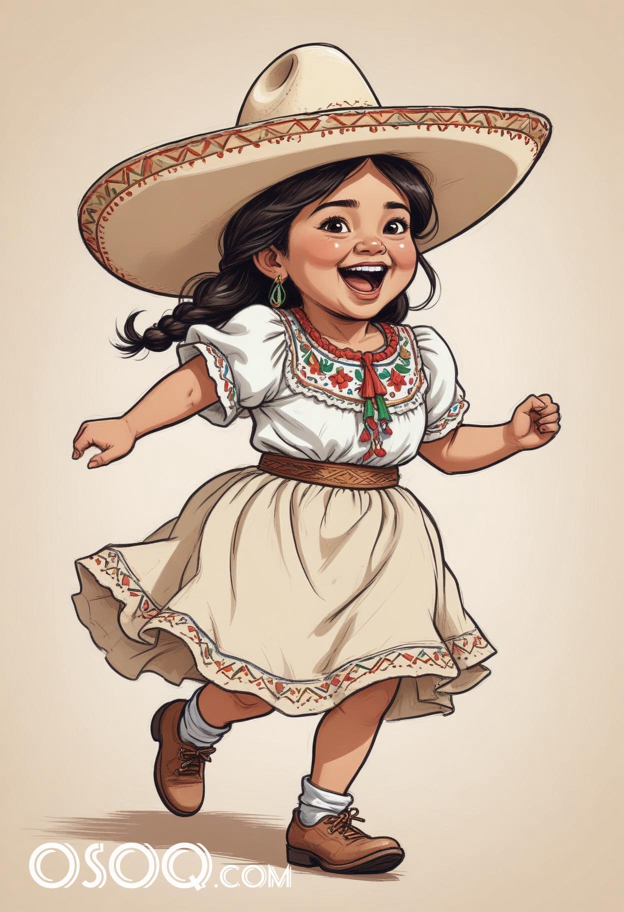 Mexican cartoon sombrerohat caricature drawing 18