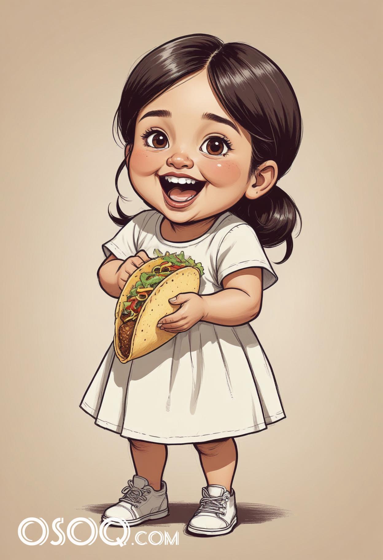 Mexican child cartoon caricature drawing 18