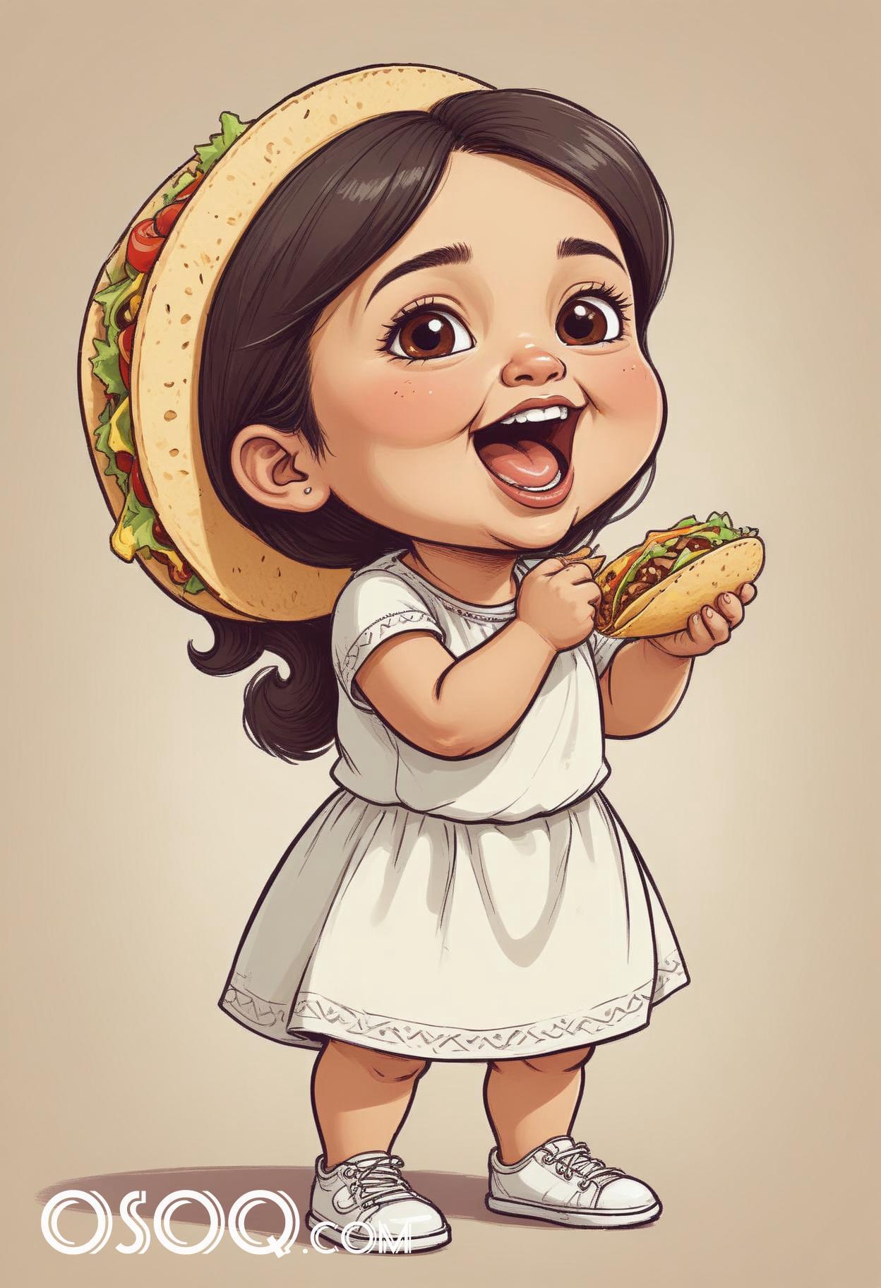 Mexican child cartoon caricature drawing 19