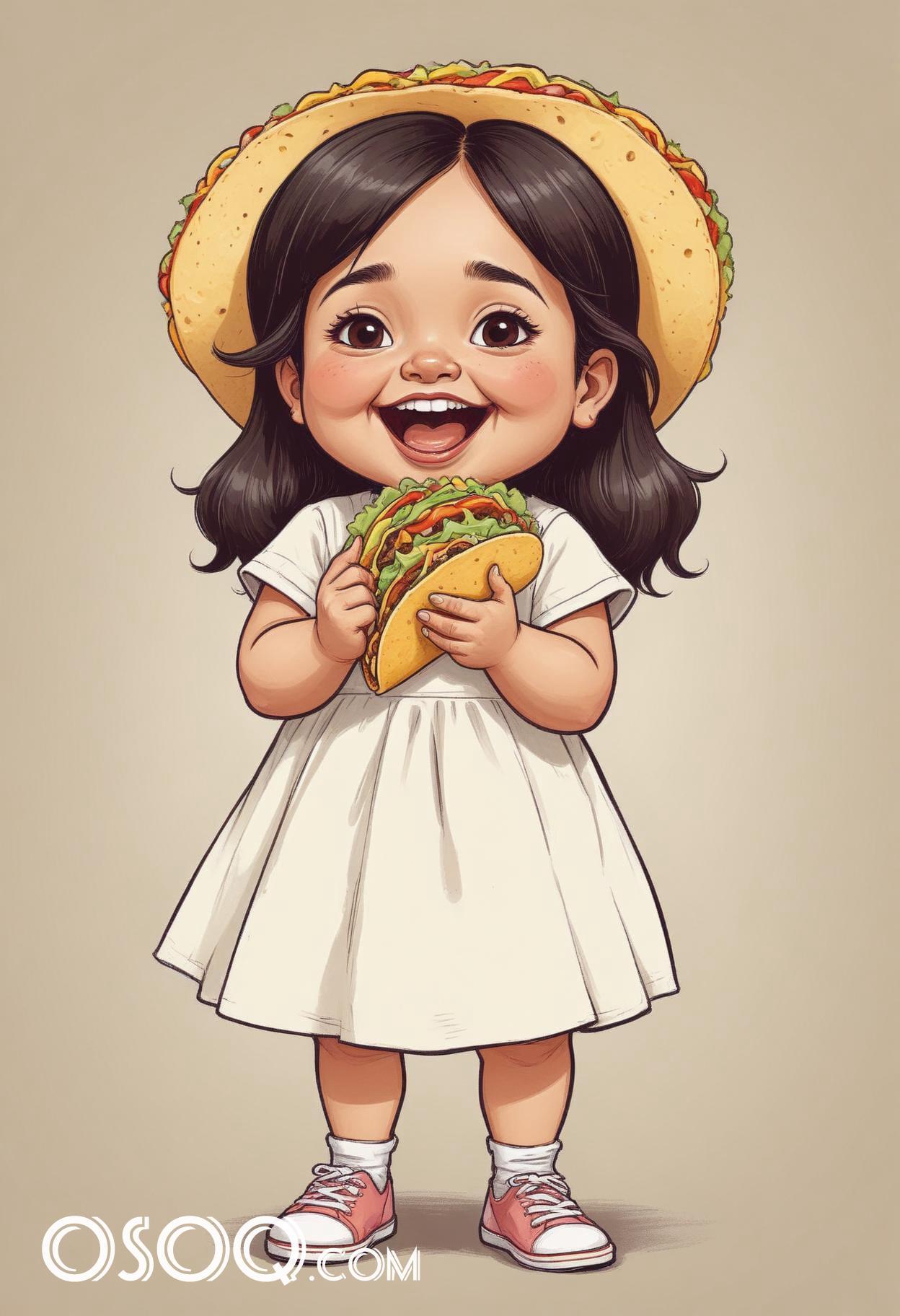 Mexican kid cartoon caricature drawing 16