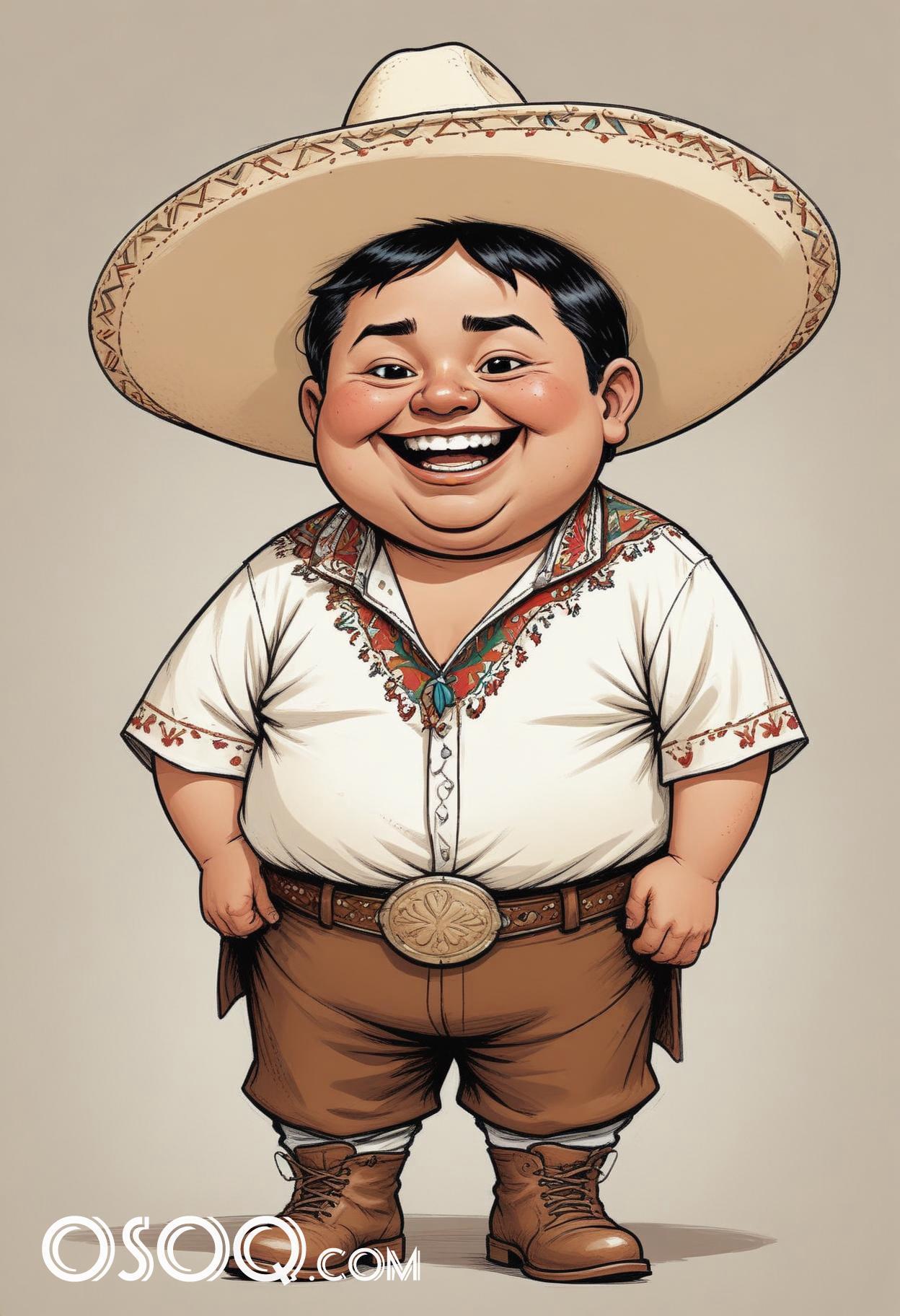 Mexican kid cartoon caricature drawing 20