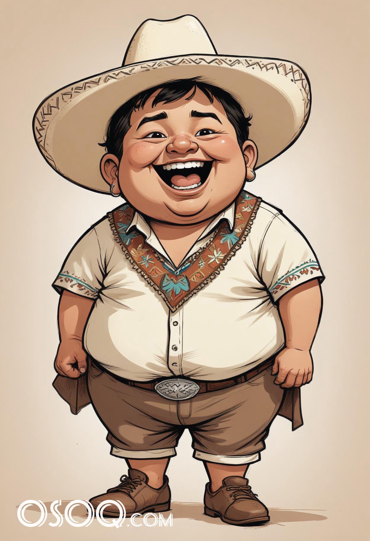 Mexico hat cartoon caricature drawing 02