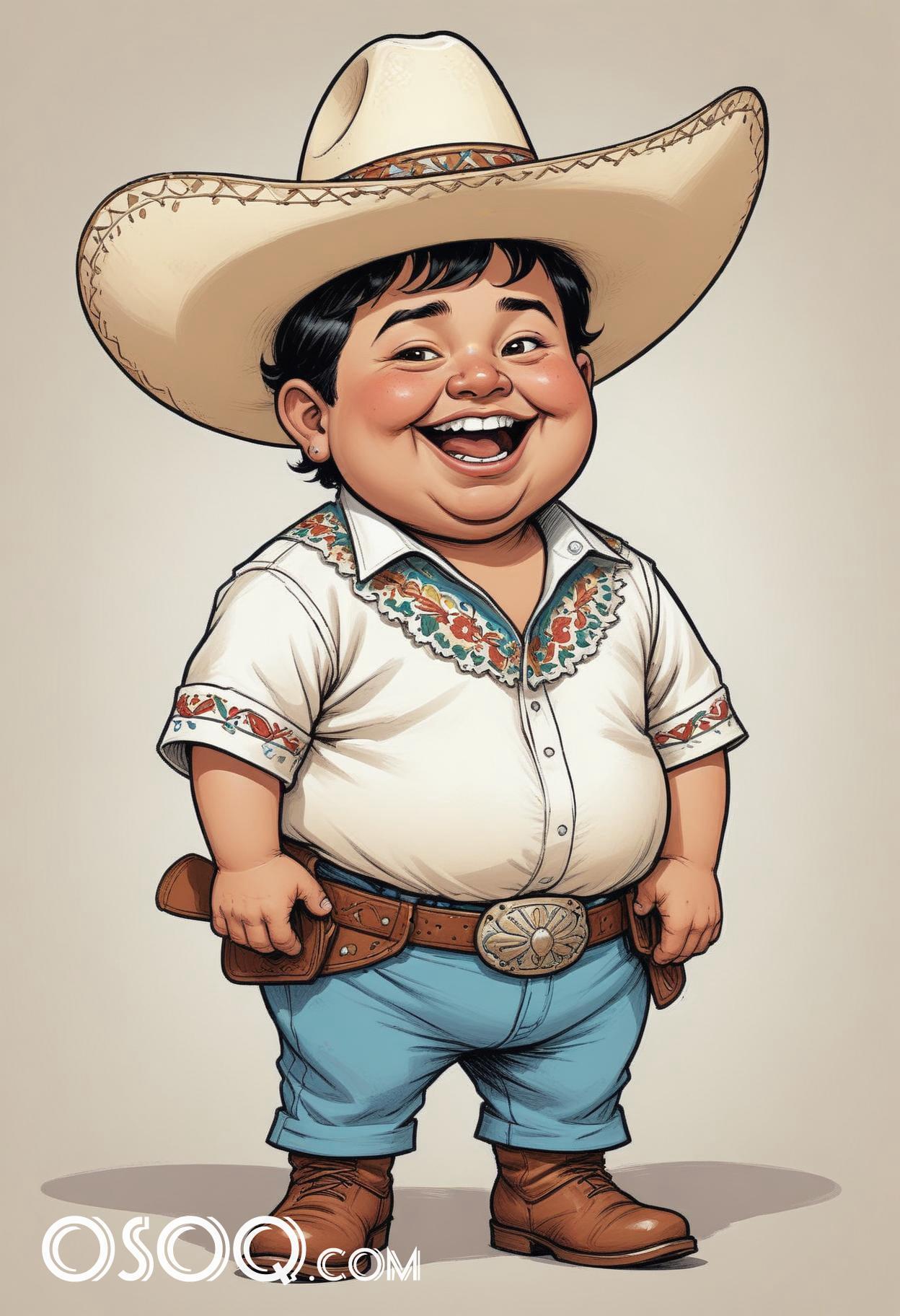 Mexico hat cartoon caricature drawing 03