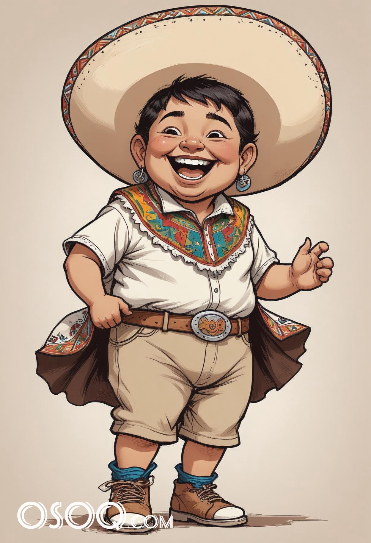 Mexico hat cartoon caricature drawing 05