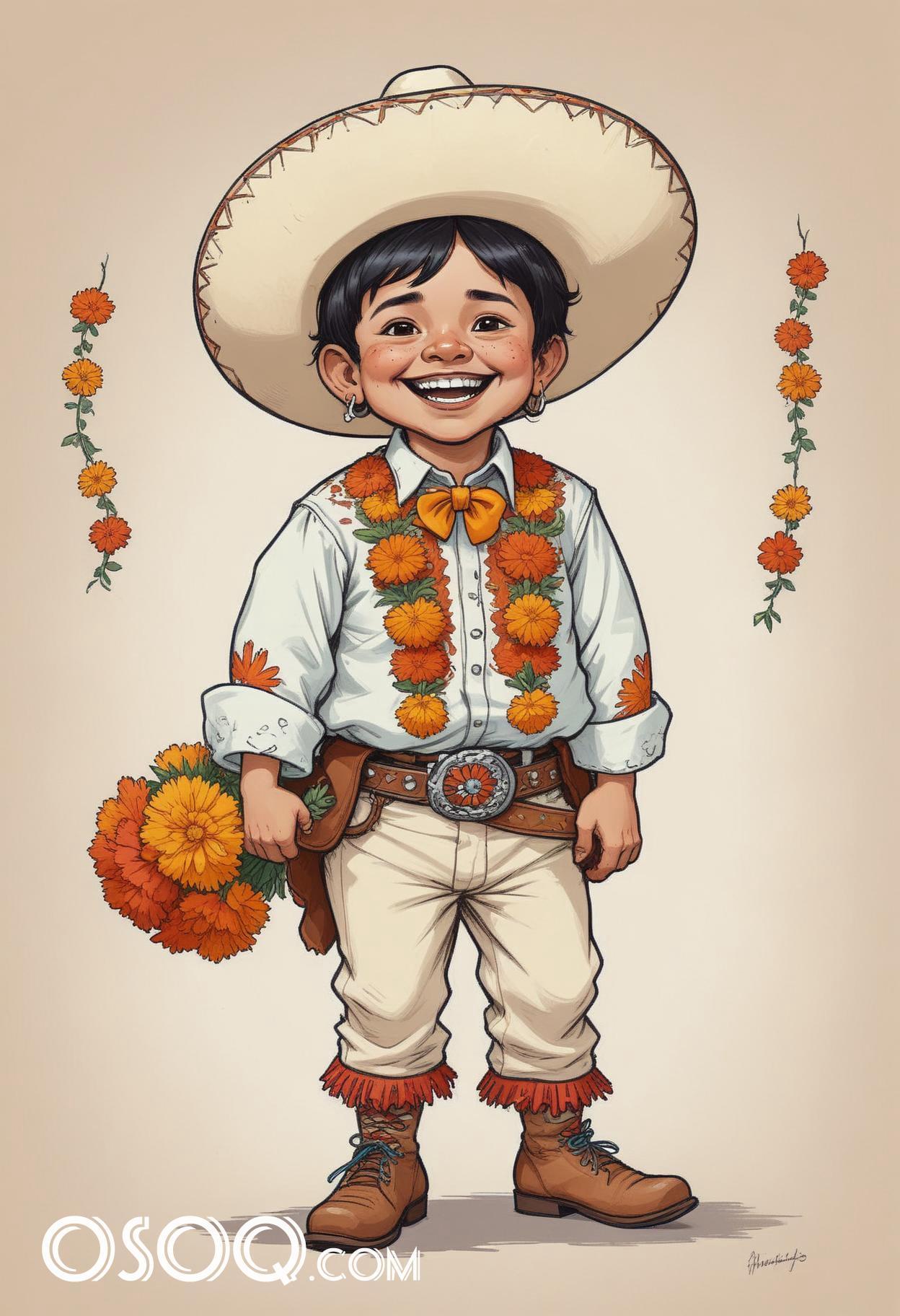 Mexico hat cartoon caricature drawing 10