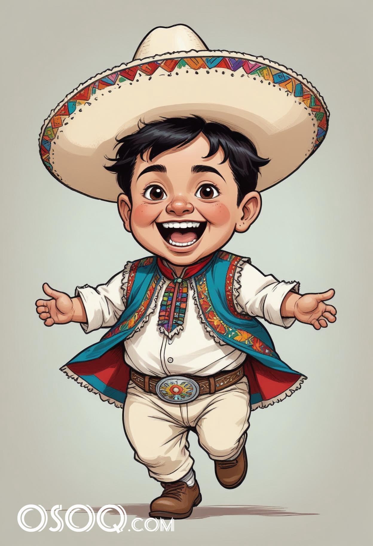 Mexico hat cartoon caricature drawing 11