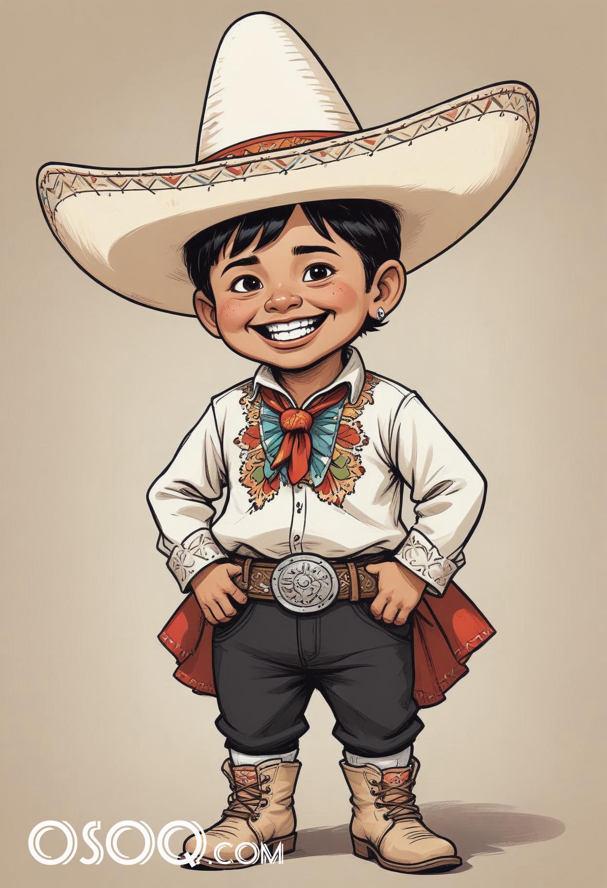 Mexico hat cartoon caricature drawing 12