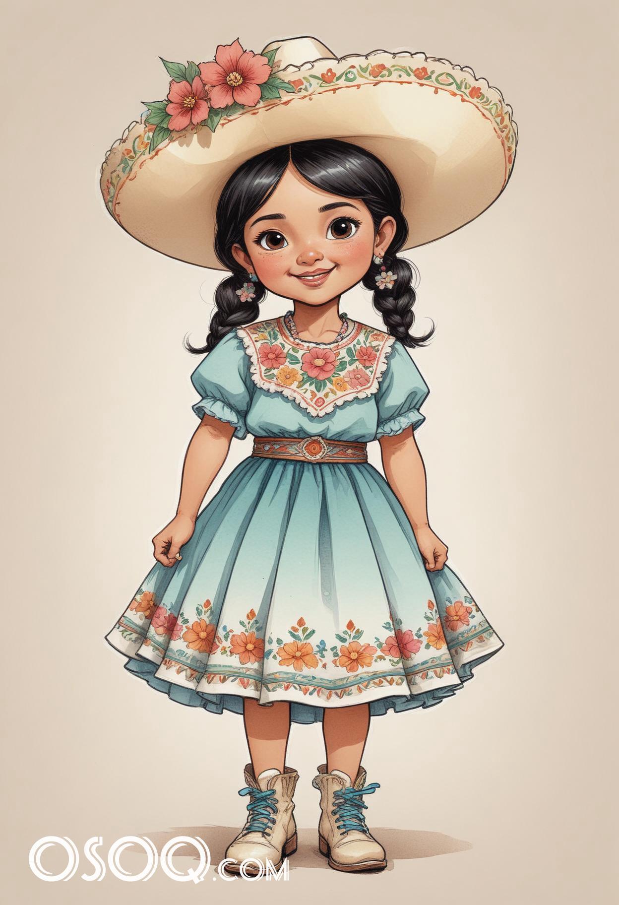 Mexico hat cartoon caricature drawing 14