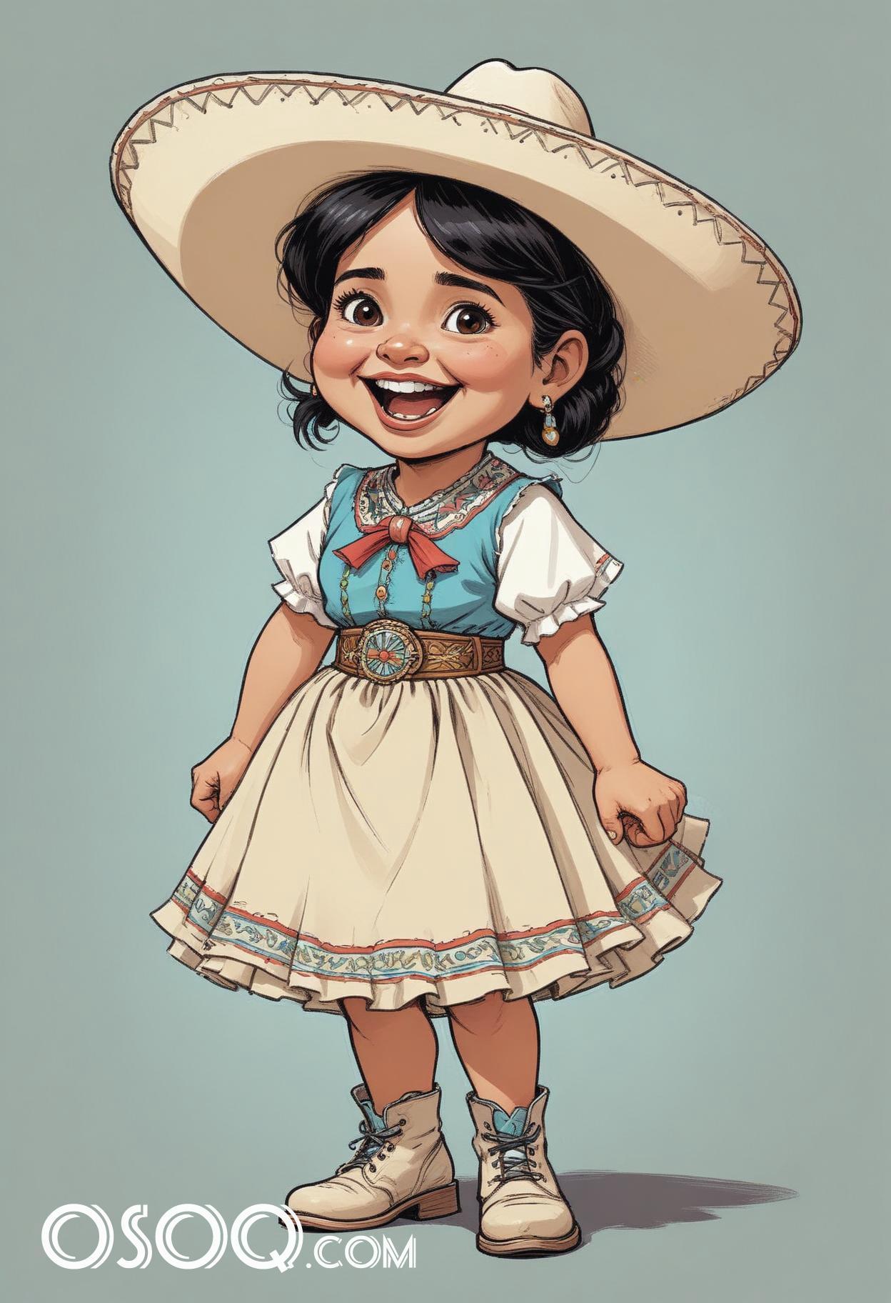 Mexico hat cartoon caricature drawing 16