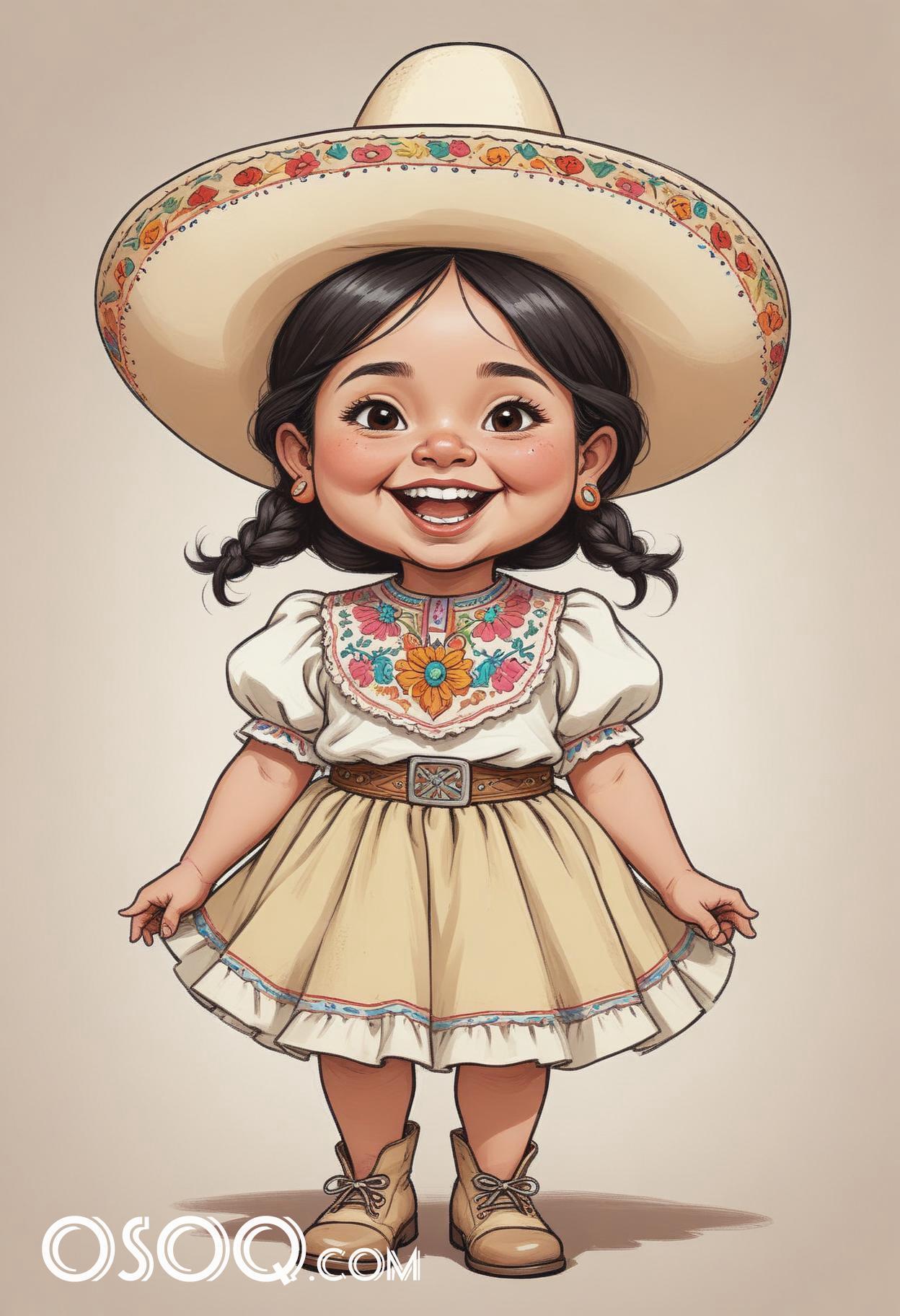 Mexico hat cartoon caricature drawing 17