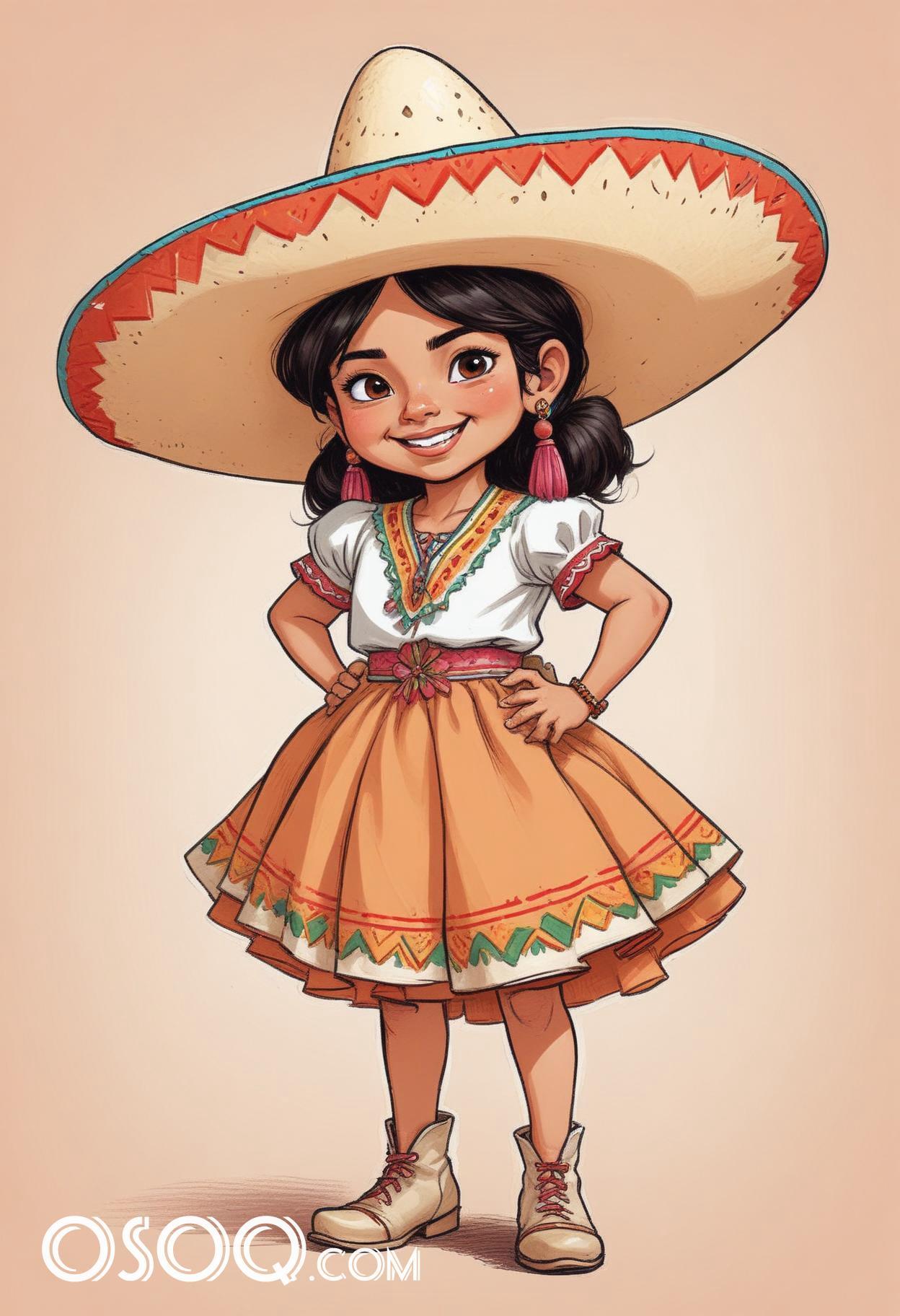 Mexico hat cartoon caricature drawing 20