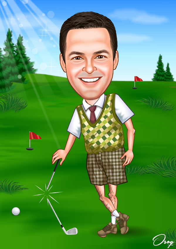 Golfer Caricature