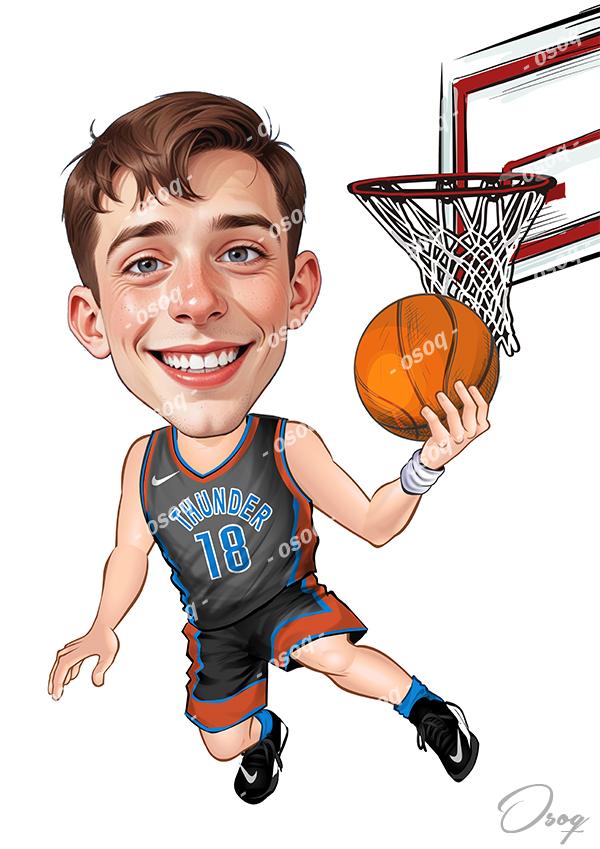 Basketball Player Caricature